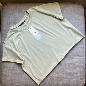 Raw Hem Cropped T-Shirt by Carpetcom Olive Neutral Basic XL